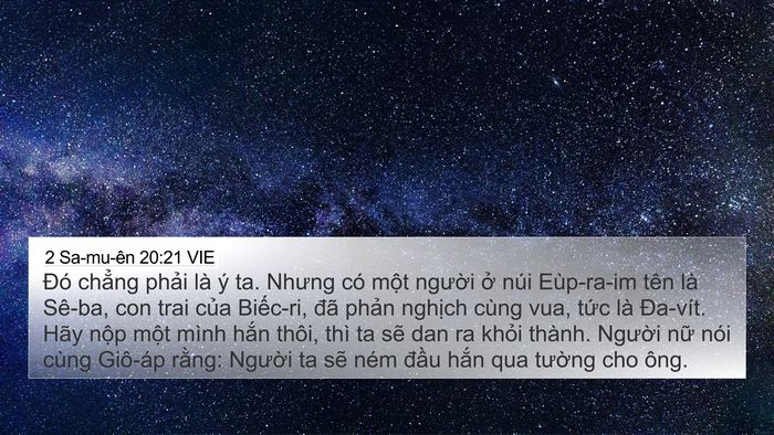2 Sa-mu-ên 20:21 VIE Bible Verse Image