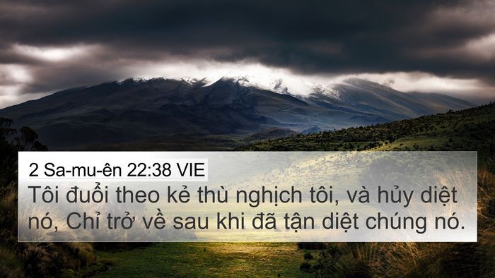 2 Sa-mu-ên 22:38 VIE 4K Wallpaper - Tôi đuổi theo kẻ thù nghịch tôi, và - 4K Wallpaper Bible Verse