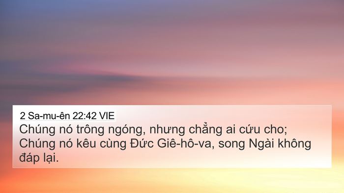 2 Sa-mu-ên 22:42 VIE 4K Wallpaper - Chúng nó trông ngóng, nhưng chẳng ai cứu - 4K Wallpaper Bible Verse
