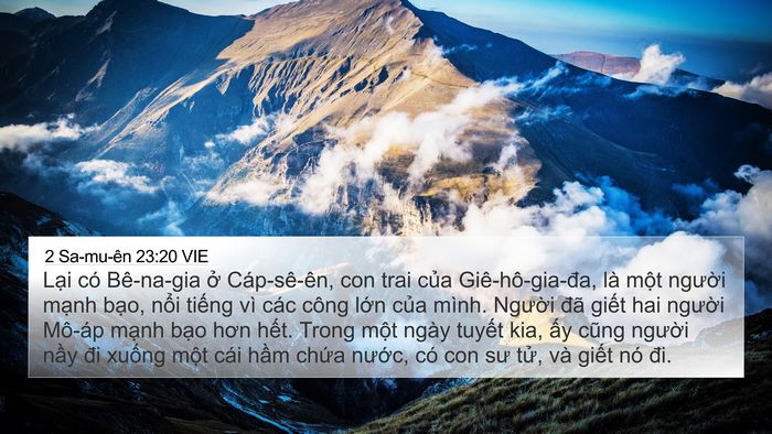 2 Sa-mu-ên 23:20 VIE Bible Verse Image