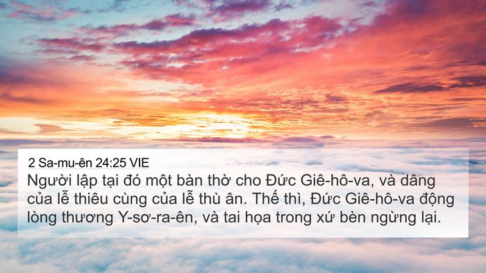 2 Sa-mu-ên 24:25 VIE Bible Verse Image