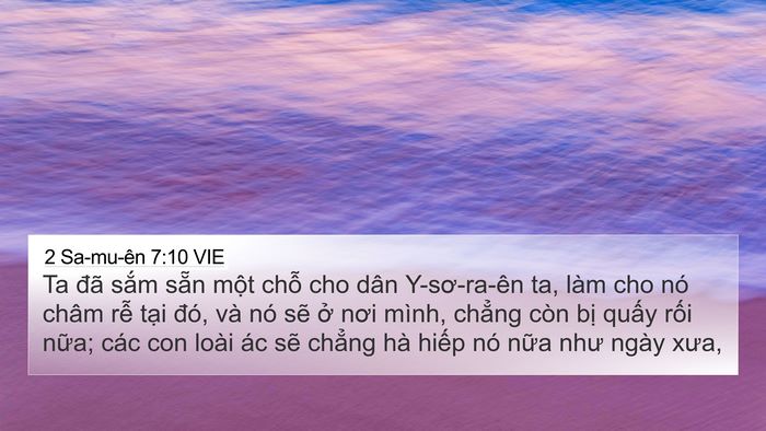 2 Sa-mu-ên 7:10 VIE 4K Wallpaper - Ta đã sắm sẵn một chỗ cho dân - 4K Wallpaper Bible Verse