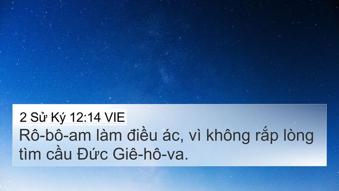2 Sử Ký 12:14 VIE Bible Verse Image