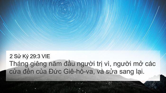 2 Sử Ký 29:3 VIE Bible Verse Image