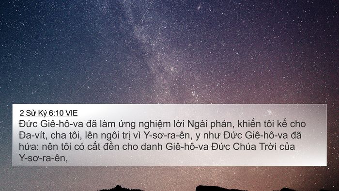 2 Sử Ký 6:10 VIE 4K Wallpaper - Đức Giê-hô-va đã làm ứng nghiệm lời - 4K Wallpaper Bible Verse
