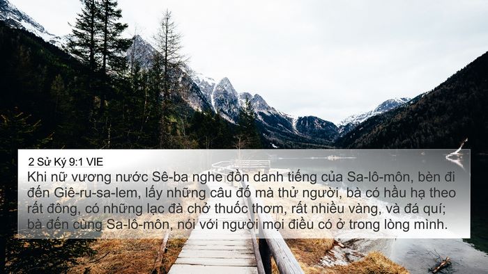 2 Sử Ký 9:1 VIE Bible Verse Image