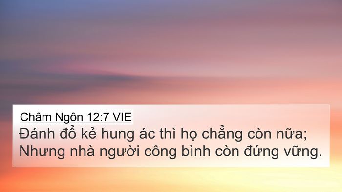 Châm Ngôn 12:7 VIE Bible Verse Image
