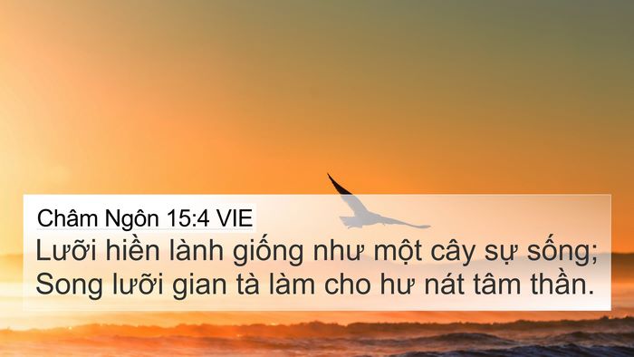 Châm Ngôn 15:4 VIE 4K Wallpaper - Lưỡi hiền lành giống như một cây sự - 4K Wallpaper Bible Verse