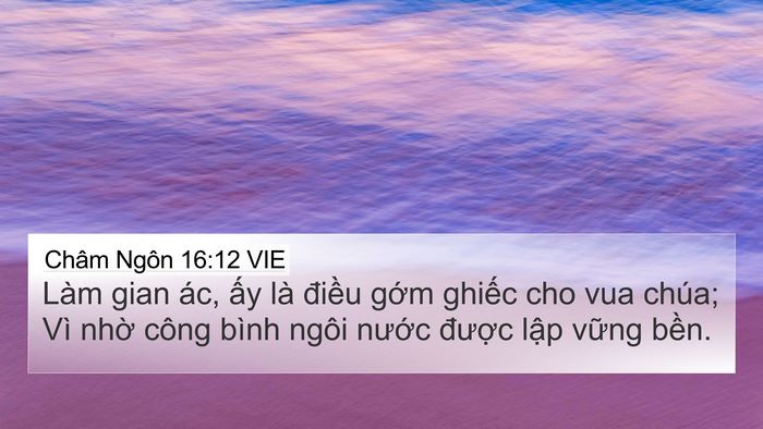 Châm Ngôn 16:12 VIE Bible Verse Image