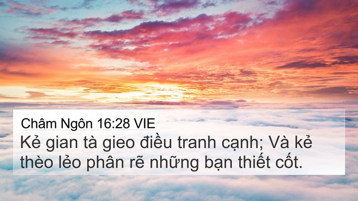 Châm Ngôn 16:28 VIE Bible Verse Image
