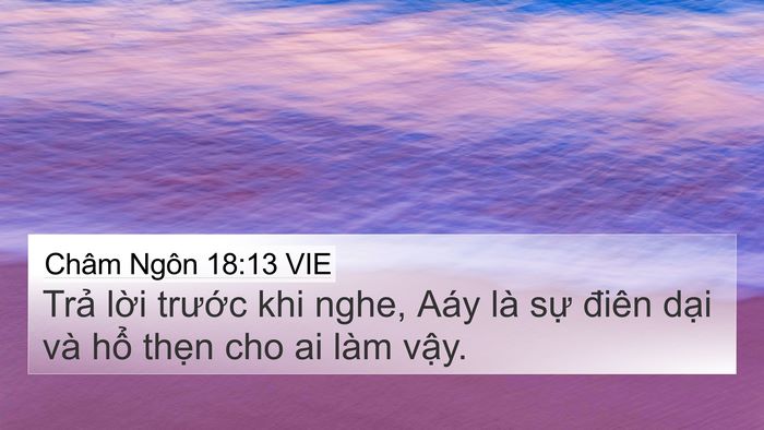 Châm Ngôn 18:13 VIE Bible Verse Image