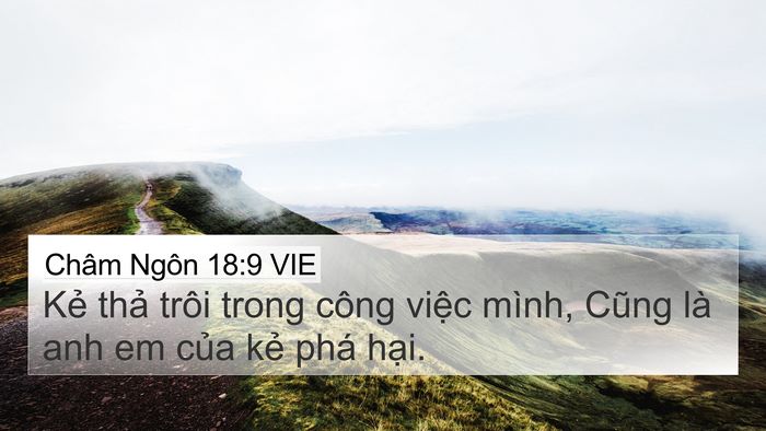 Châm Ngôn 18:9 VIE Bible Verse Image