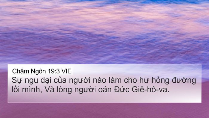 Châm Ngôn 19:3 VIE 4K Wallpaper - Sự ngu dại của người nào làm cho hư - 4K Wallpaper Bible Verse