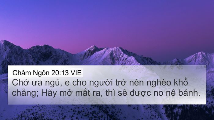 Châm Ngôn 20:13 VIE Bible Verse Image