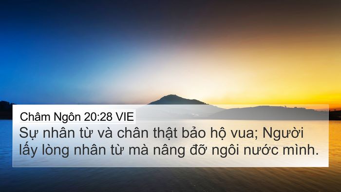 Châm Ngôn 20:28 VIE Bible Verse Image