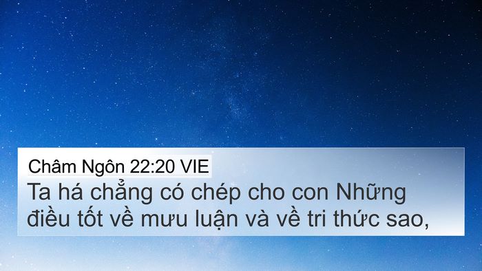 Châm Ngôn 22:20 VIE Bible Verse Image