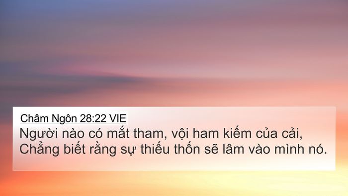 Châm Ngôn 28:22 VIE Bible Verse Image