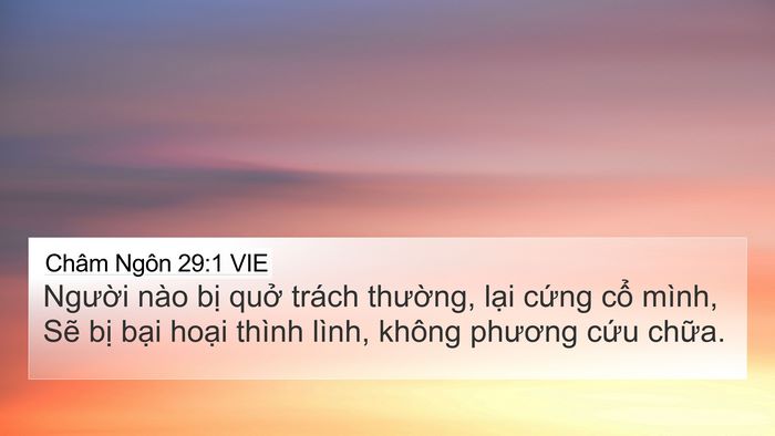 Châm Ngôn 29:1 VIE Bible Verse Image