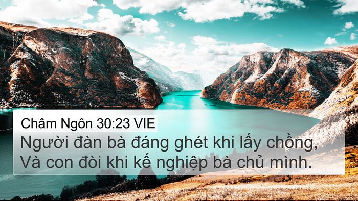 Châm Ngôn 30:23 VIE Bible Verse Image