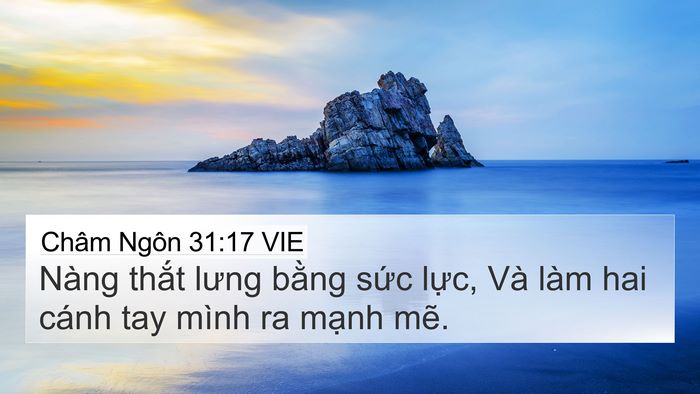 Châm Ngôn 31:17 VIE Bible Verse Image