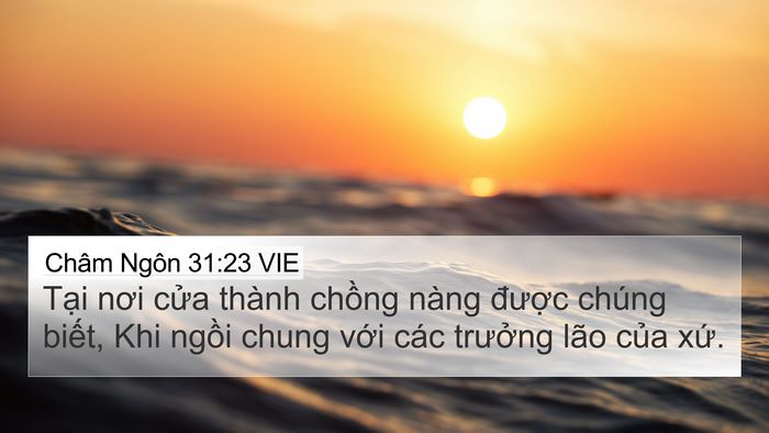 Châm Ngôn 31:23 VIE Bible Verse Image