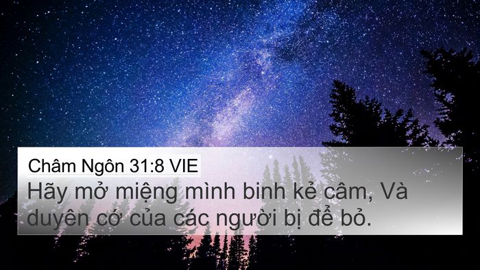 Châm Ngôn 31:8 VIE Bible Verse Image