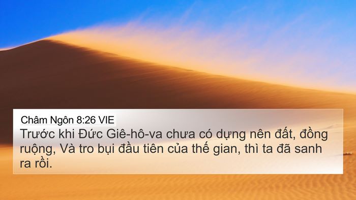 Châm Ngôn 8:26 VIE Bible Verse Image