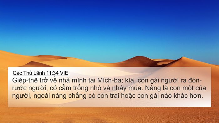 Các Thủ Lãnh 11:34 VIE Bible Verse Image