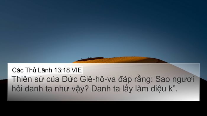 Các Thủ Lãnh 13:18 VIE Bible Verse Image