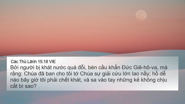Các Thủ Lãnh 15:18 VIE Bible Verse Image