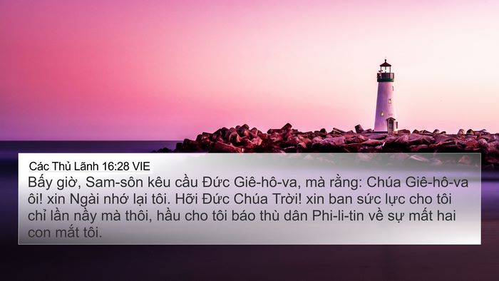 Các Thủ Lãnh 16:28 VIE Bible Verse Image
