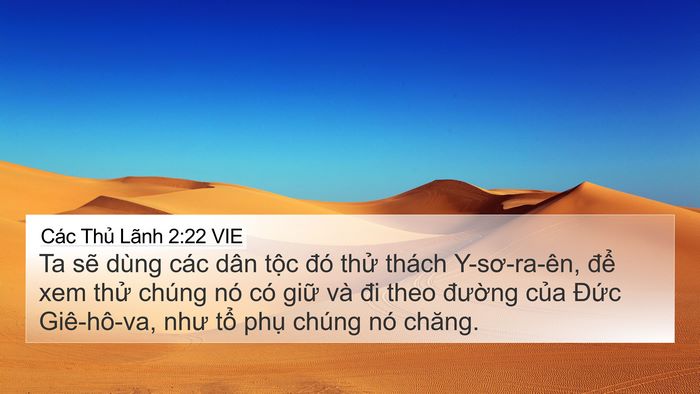 Các Thủ Lãnh 2:22 VIE Bible Verse Image