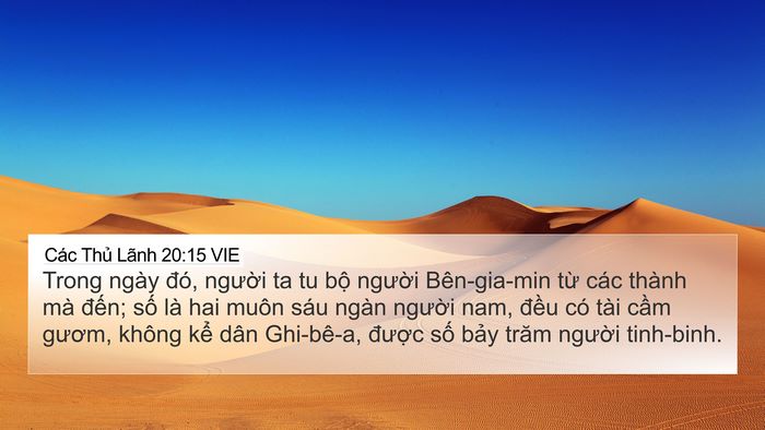 Các Thủ Lãnh 20:15 VIE Bible Verse Image
