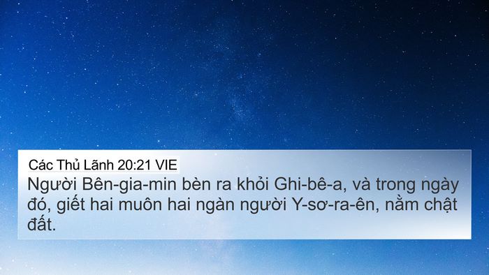 Các Thủ Lãnh 20:21 VIE Bible Verse Image