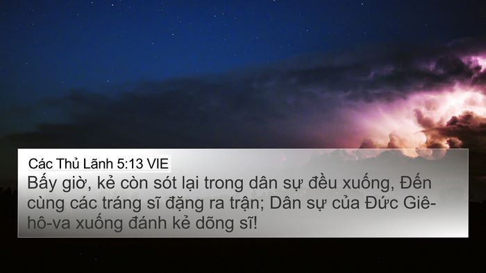 Các Thủ Lãnh 5:13 VIE Bible Verse Image
