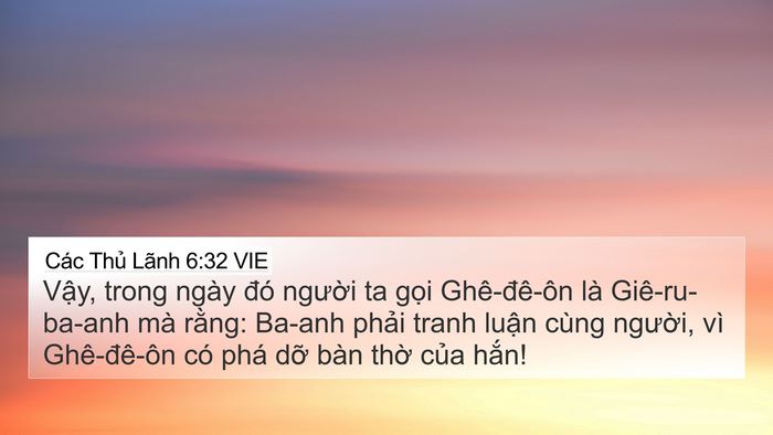 Các Thủ Lãnh 6:32 VIE Bible Verse Image