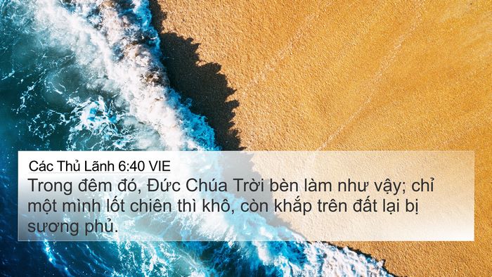 Các Thủ Lãnh 6:40 VIE 4K Wallpaper - Trong đêm đó, Đức Chúa Trời bèn làm - 4K Wallpaper Bible Verse