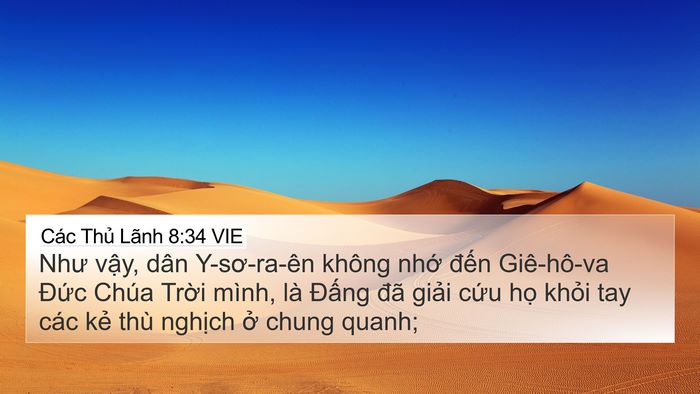 Các Thủ Lãnh 8:34 VIE 4K Wallpaper - Như vậy, dân Y-sơ-ra-ên không nhớ đến - 4K Wallpaper Bible Verse