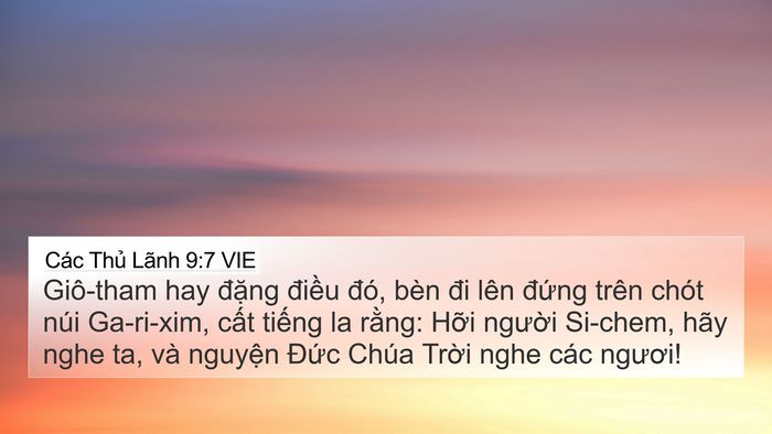 Các Thủ Lãnh 9:7 VIE Bible Verse Image