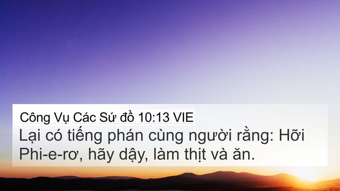 Công Vụ Các Sứ đồ 10:13 VIE Bible Verse Image