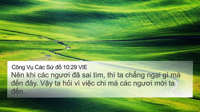 Công Vụ Các Sứ đồ 10:29 VIE Bible Verse Image