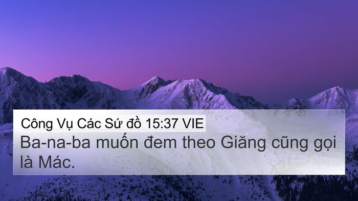Công Vụ Các Sứ đồ 15:37 VIE Bible Verse Image
