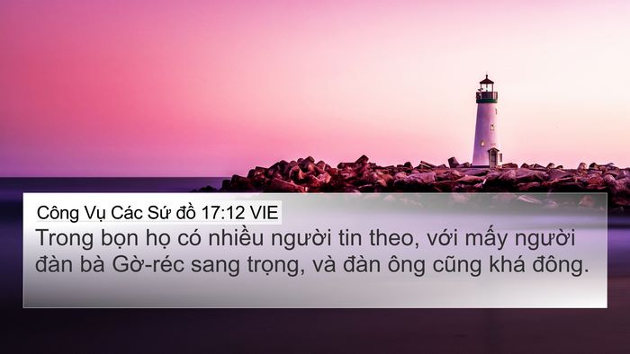 Công Vụ Các Sứ đồ 17:12 VIE Bible Verse Image