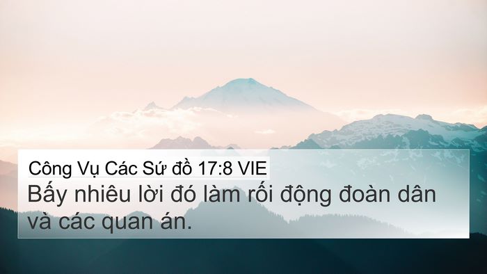 Công Vụ Các Sứ đồ 17:8 VIE 4K Wallpaper - Bấy nhiêu lời đó làm rối động đoàn - 4K Wallpaper Bible Verse
