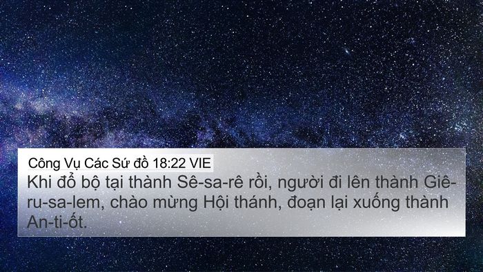 Công Vụ Các Sứ đồ 18:22 VIE Bible Verse Image