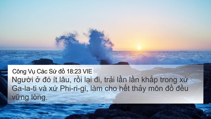 Công Vụ Các Sứ đồ 18:23 VIE Bible Verse Image