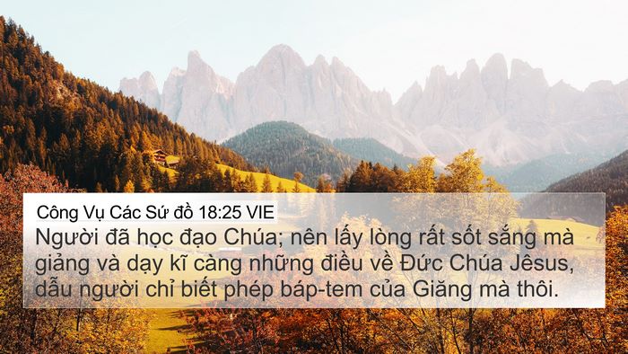 Công Vụ Các Sứ đồ 18:25 VIE Bible Verse Image