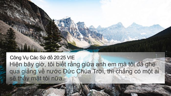 Công Vụ Các Sứ đồ 20:25 VIE Bible Verse Image