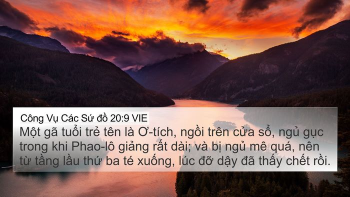 Công Vụ Các Sứ đồ 20:9 VIE Bible Verse Image