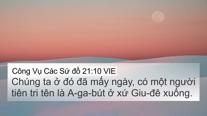 Công Vụ Các Sứ đồ 21:10 VIE Bible Verse Image